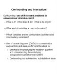 Confounding and Interaction I