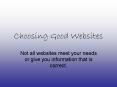 Choosing Good Websites