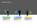 Business Process Diagram 3D Multicolor 3 Text Boxes cg 80