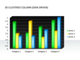 Clustered Column Chart 3D Multicolor Data Driven cg 58