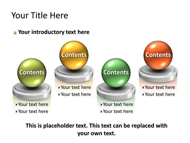 PowerPoint Slide - 3d-sphere-diagram-3d-multicolor-4-spheres-tg-99