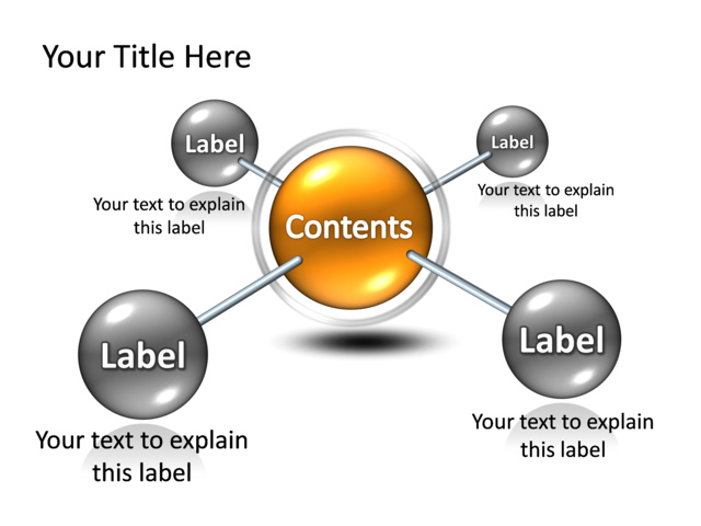 PowerPoint Slide - 3d-sphere-diagram-3d-multicolor-5-spheres-tg-63