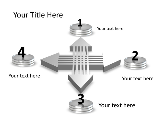 PowerPoint Slide - agenda-diagram-3d-quad-arrow-silver-4-points-mp-218
