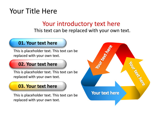 PowerPoint Slide - arrow-diagram-multicolor-3-boxes-tg-516