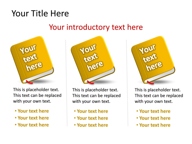 PowerPoint Slide - book-diagram-3d-yellow-3-books-tg-540