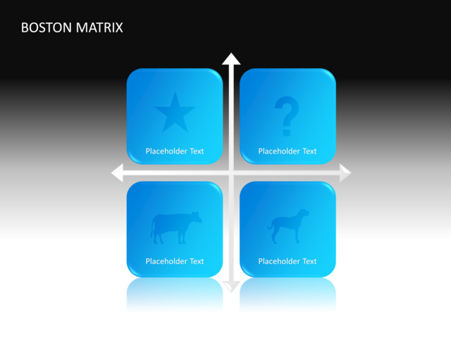 PowerPoint Slide - boston-matrix-diagram-3d-blue-4-boxes-cg-27