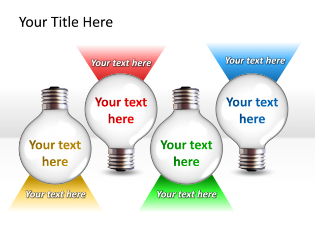 PowerPoint Slide - bulb-diagram-multicolor-4-bulbs-tg-525