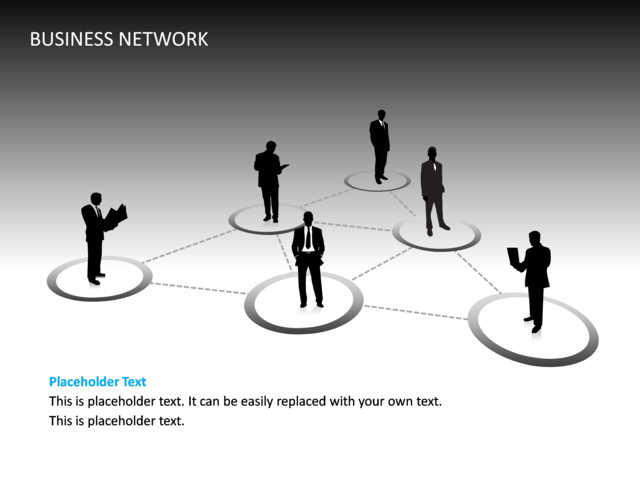 PowerPoint Slide - business-network-diagram-3d-gray-cg-85