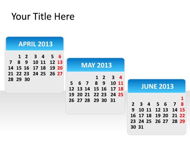 PowerPoint Slide - calendar-diagram-blue-3-months-pl-215