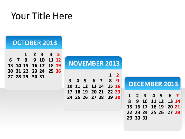 PowerPoint Slide - calendar-diagram-blue-3-months-pl-216