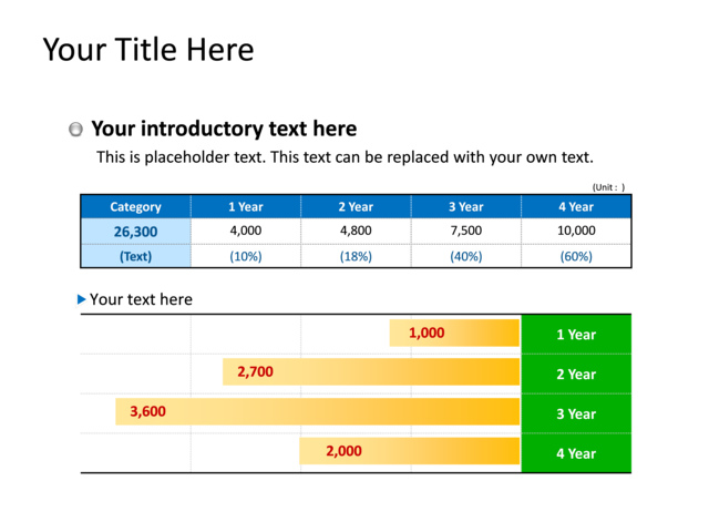 PowerPoint Slide - chart-bar-and-table-multicolor-data-driven-tg-363