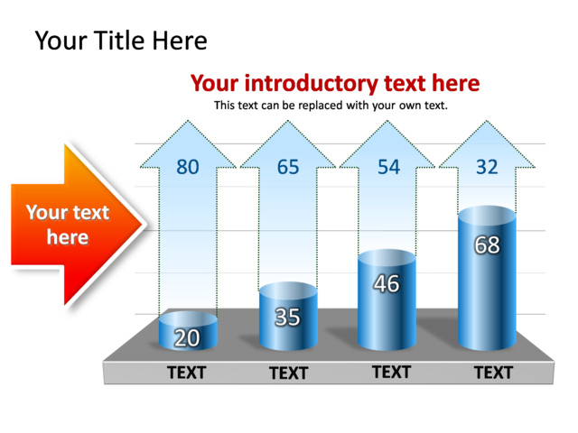 Powerpoint Slide Chart Clustered Column Blue 4 Column Tg280 1703