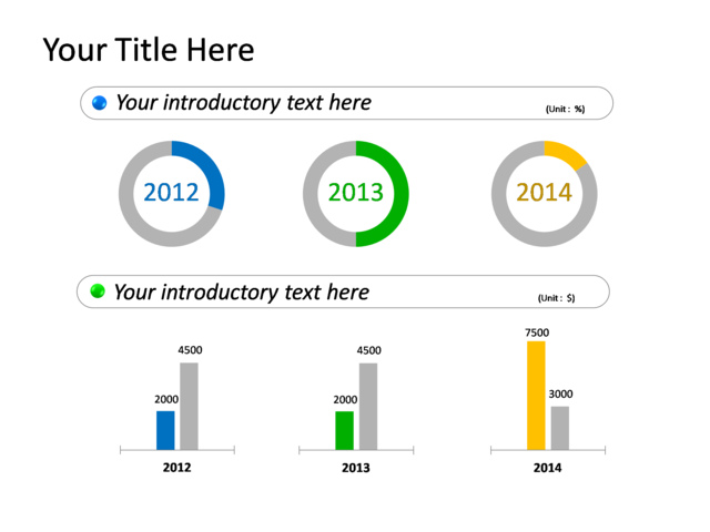 PowerPoint Slide - chart-column-and-doughnut-multicolor-data-driven-tg-364