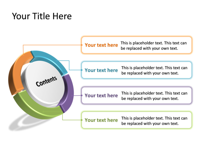 PowerPoint Slide - circle-diagram-3d-multicolor-4-cycles-tg-25