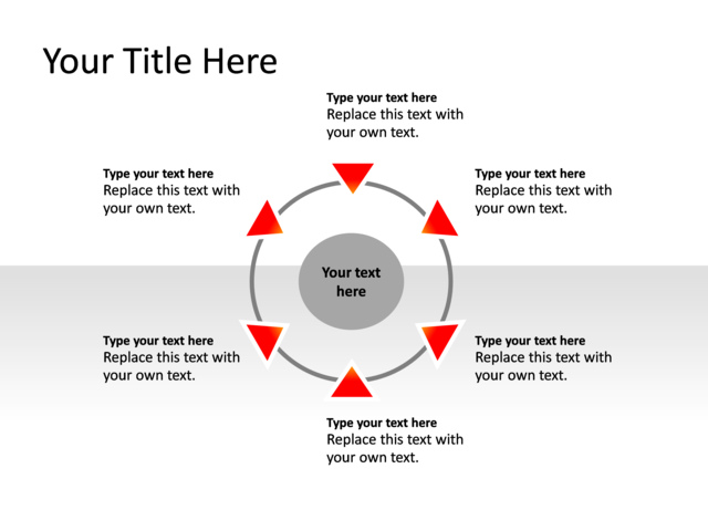 PowerPoint Slide - circle-diagram-red-6-arrows-pl-395
