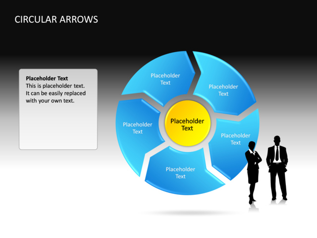 PowerPoint Slide - circular-arrows-diagram-3d-blue-5-arrows-cg-74