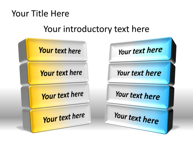 PowerPoint Slide - comparison-diagram-3d-blue-2-sides-tg-583
