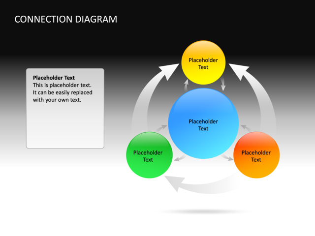 PowerPoint Slide - connection-diagram-3d-multicolor-4-circles-cg-73