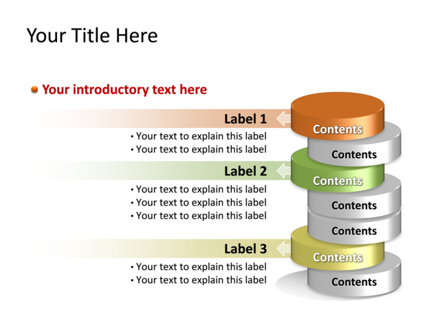 PowerPoint Slide - cylinder-diagram-3d-multicolor-7-sectors-tg-98