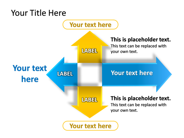 PowerPoint Slide - diagram-arrow-blue-4-arrows-tg-250