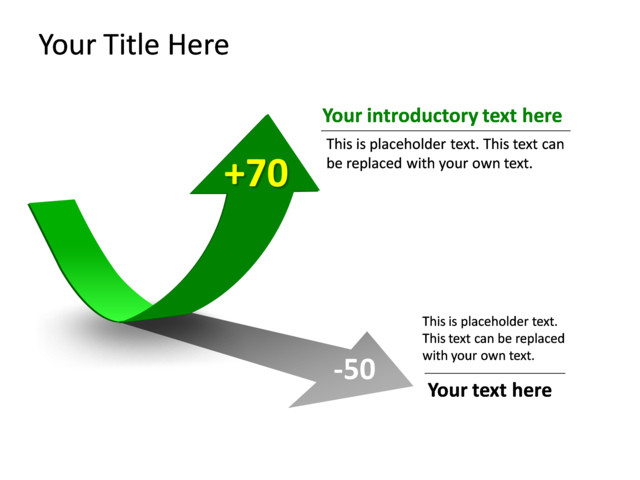 PowerPoint Slide - diagram-arrow-green-2-arrows-tg-374