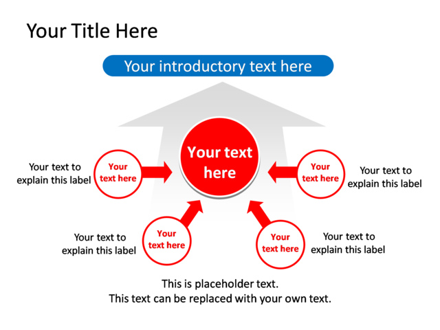 PowerPoint Slide - diagram-arrow-red-5-circles-tg-343