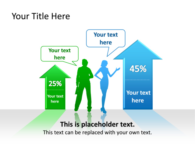 PowerPoint Slide - diagram-arrows-green-2-arrows-tg-104