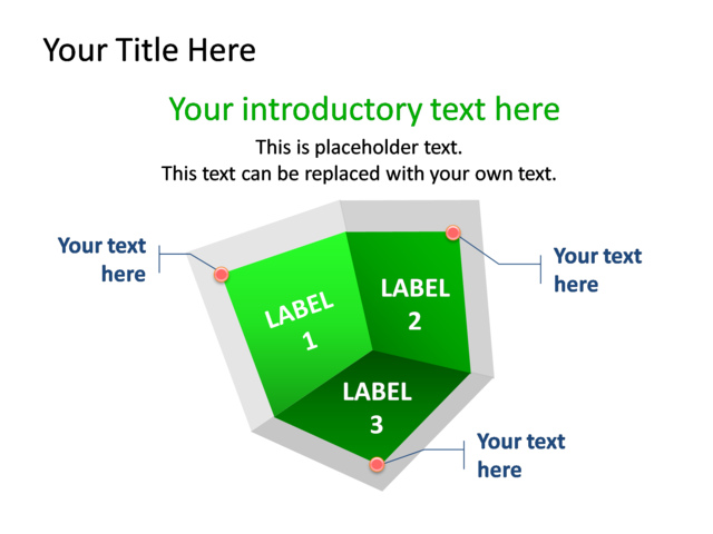 PowerPoint Slide - diagram-box-3d-green-3-sections-tg-273