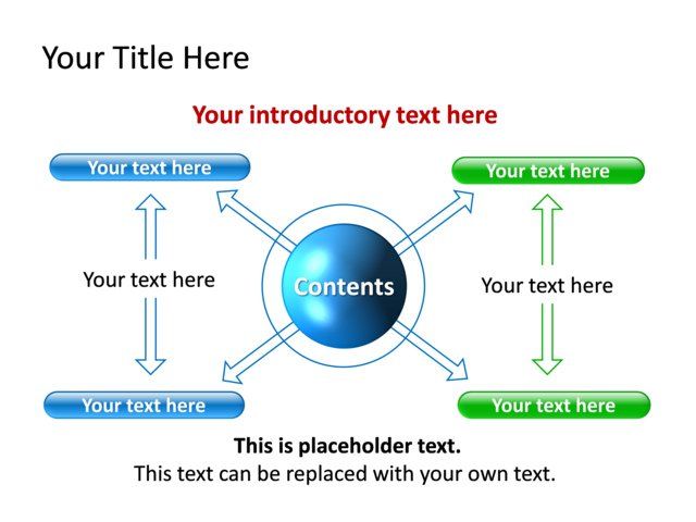 PowerPoint Slide - diagram-circle-arrow-3d-blue-4-sections-tg-197