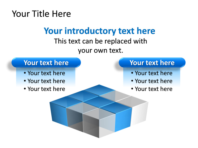 PowerPoint Slide - diagram-cube-3d-blue-9-cubes-tg-483