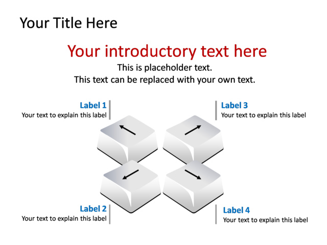 PowerPoint Slide - diagram-cube-3d-gray-4-cubes-tg-244