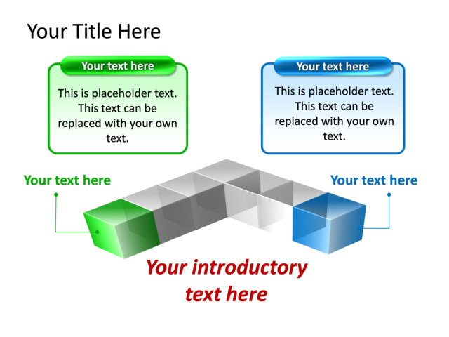 PowerPoint Slide - diagram-cube-3d-green-7-cubes-tg-480