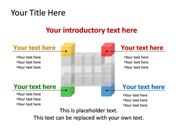 PowerPoint Slide - diagram-cube-3d-multicolor-4-cubes-tg-242