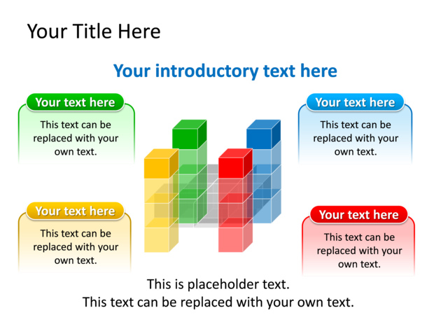 PowerPoint Slide - diagram-cube-3d-multicolor-4-cubes-tg-243