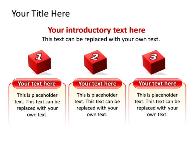 PowerPoint Slide - diagram-cube-3d-red-3-cubes-tg-486