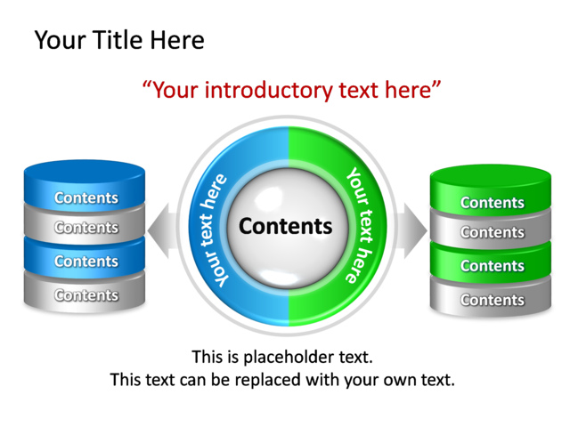 PowerPoint Slide - diagram-cylinder-3d-blue-1-sphere-tg-214