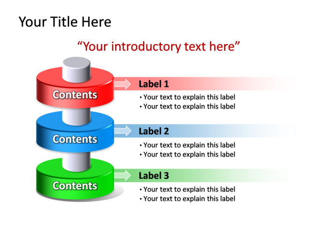 PowerPoint Slide - diagram-cylinder-3d-multicolor-3-cylinders-tg-215