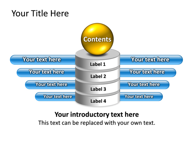 PowerPoint Slide - diagram-cylinder-blue-4-cylinder-tg-433