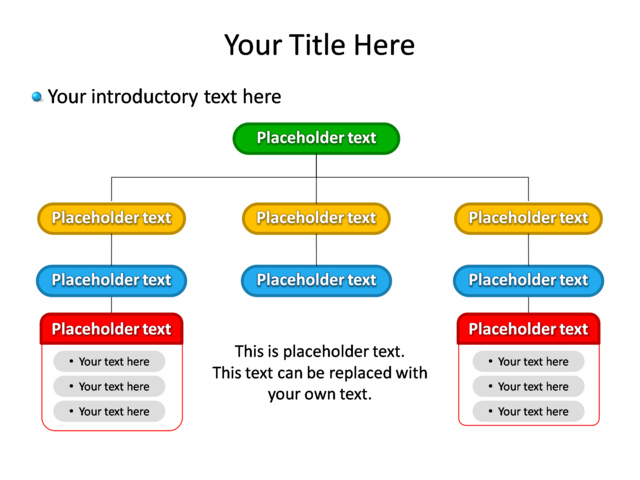 PowerPoint Slide - diagram-hierarchy-multicolor-8-departments-tg-325