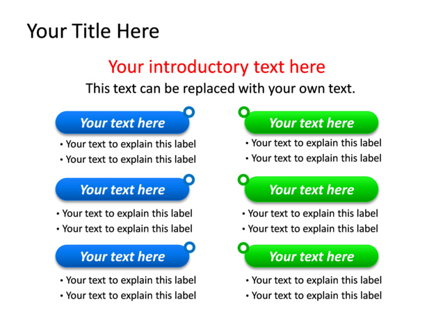 PowerPoint Slide - diagram-list-blue-6-boxes-tg-409