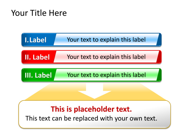PowerPoint Slide - diagram-list-multicolor-3-bars-tg-264