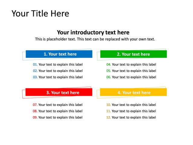 PowerPoint Slide - diagram-list-multicolor-4-bars-tg-301