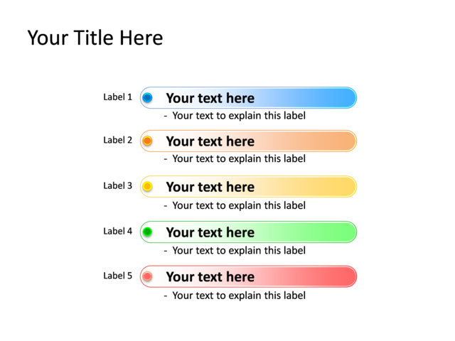 PowerPoint Slide - diagram-list-multicolor-5-bars-tg-141
