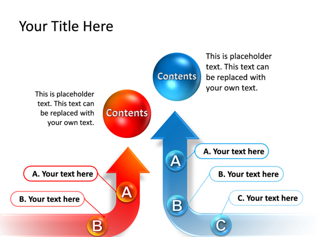 PowerPoint Slide - diagram-process-blue-2-arrows-tg-108