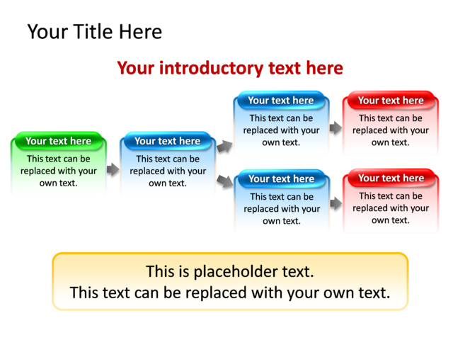 PowerPoint Slide - diagram-process-multicolor-6-boxes-tg-419