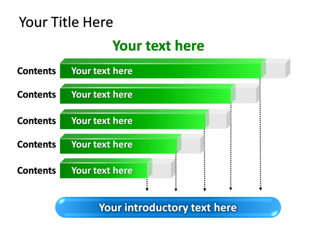 PowerPoint Slide - diagram-rectangle-3d-blue-5-bars-tg-278