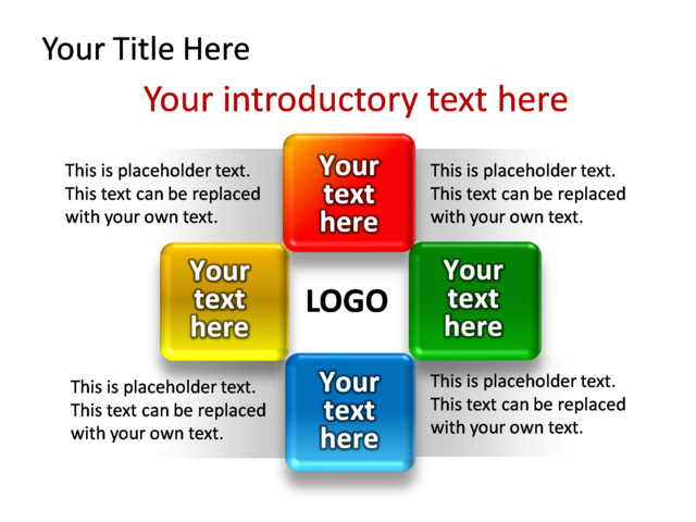 PowerPoint Slide - diagram-section-multicolor-4-squares-tg-268