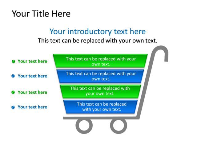 PowerPoint Slide - diagram-shopping-cart-green-4-sections-tg-497