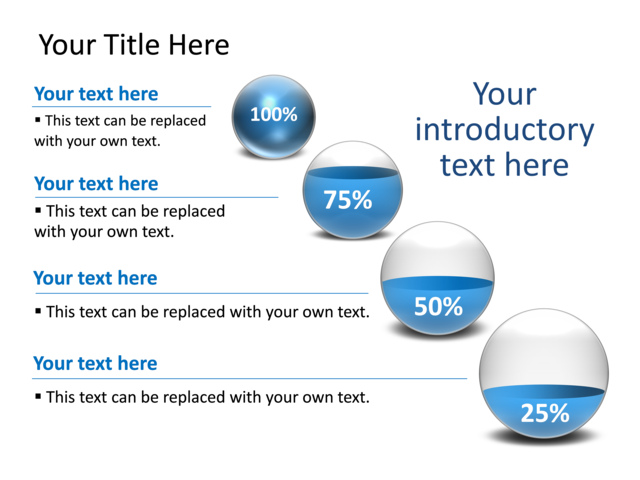 PowerPoint Slide - diagram-sphere-3d-blue-4-spheres-tg-288