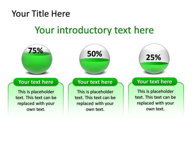 PowerPoint Slide - diagram-sphere-3d-green-3-spheres-tg-289